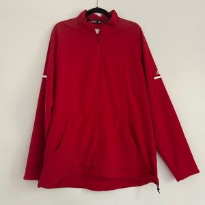 Adidas Bold Red Pullover with Quarter-Zip
